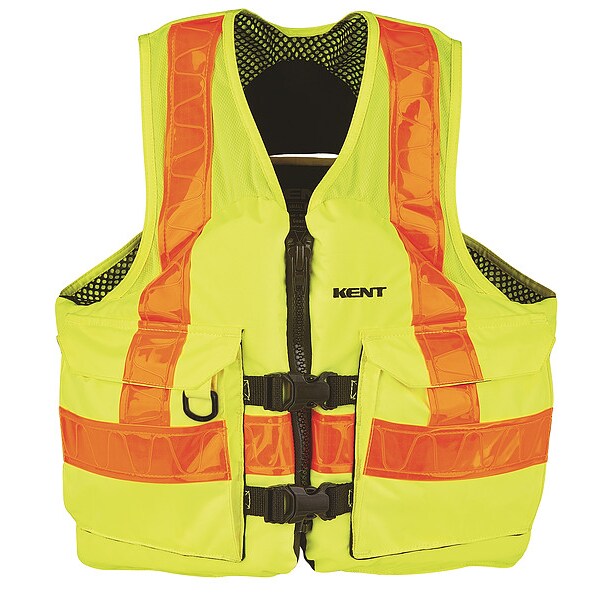 Kent Safety Life Jacket, 4XL, 15.5lb, Foam, Yellow - 150800-410-080-23
