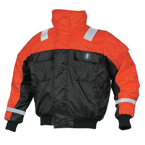 Mustang Survival Flotation Bomber Jacket, Org/Blk, M - MJ6214T1-33-M-206