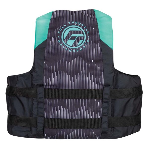 Full Throttle Adult Nylon Life Jacket - 2XL/4XL - Aqua/Black - 112200-505-080-22