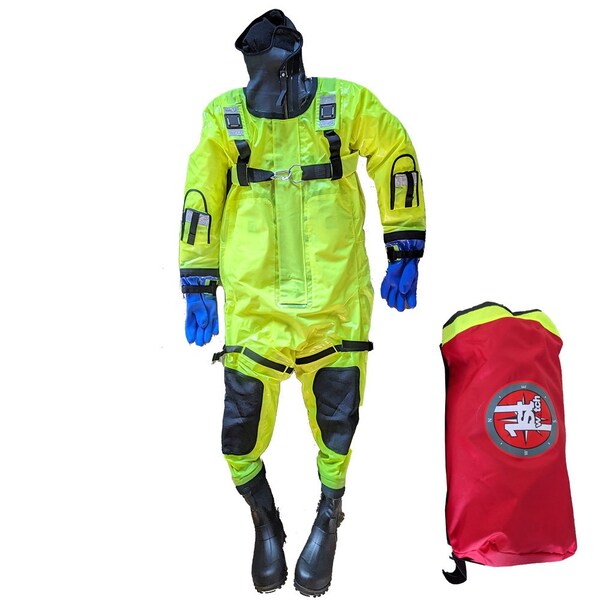 First Watch RS-1005 Ice Rescue Suit - Hi-Vis Yellow - S/M Built to Fit 4&rsquo;6&rdquo;-5&rsquo;8&r - RS-1005-HV-M