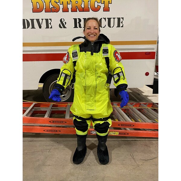First Watch RS-1005 Ice Rescue Suit - Hi-Vis Yellow - S/M Built to Fit 4&rsquo;6&rdquo;-5&rsquo;8&r - RS-1005-HV-M