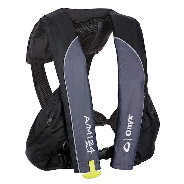 Onyx Outdoor Onyx A/M-24 Deluxe Auto/Manual Inflatable PFD - Black - Adult Universal - 132100-700-004-23