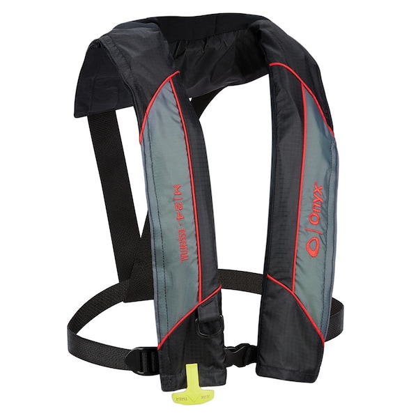 Onyx Outdoor Onyx M-24 Essential Manual Inflatable Life Jacket, Red, Adult Universal - 131200-100-004-23