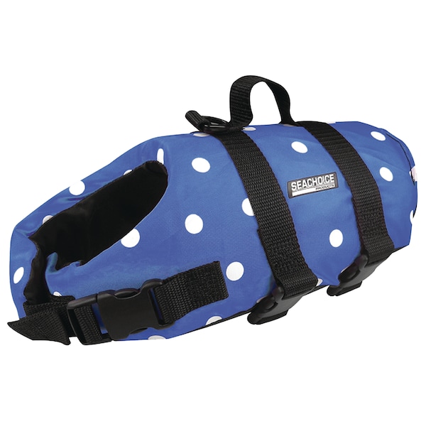 Seachoice Dog Life Vest - Blue Polka Dot, Sm, 15 to 20 lbs. - 86280