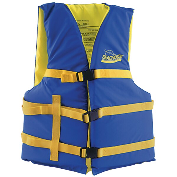 Seachoice Type III Boat Vest - Blue/Yellow, XL, 90 lbs. & Up - 86240