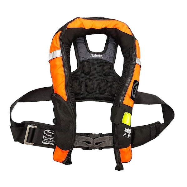 First Watch FW-40PRO Ergo Auto Inflatable PFD w/Harness - Hi-Vis Orange, Black - FW-40PROHA-OB