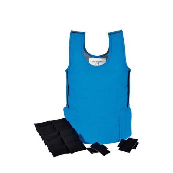 Abilitations Weighted 3 Pound Vest, Small, 30 x 15 to 20 Inches, Blue - SSE-0022