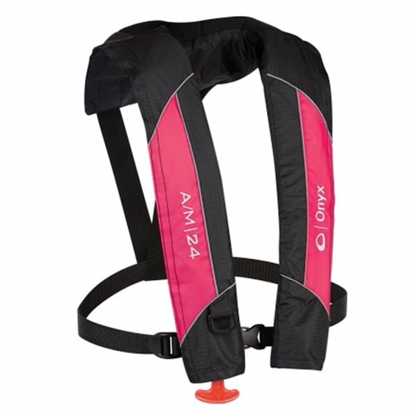Onyx Outdoor A-M-24 Automatic-Manual Inflatable Pfd Life Jacket, Pink - ON82068