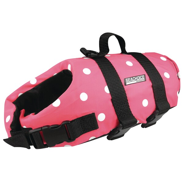 Seachoice Dog Life Vest - Pink Polka Dot, XS, 7 to 15 lbs. - 86370