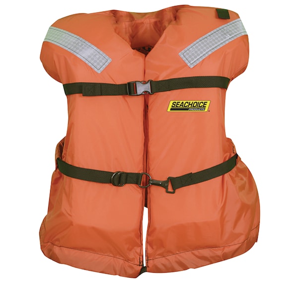 Seachoice Type I Offshore Jacket Reflect Tape, Adult, Flouro Orange, Over 90 lb. - 85930
