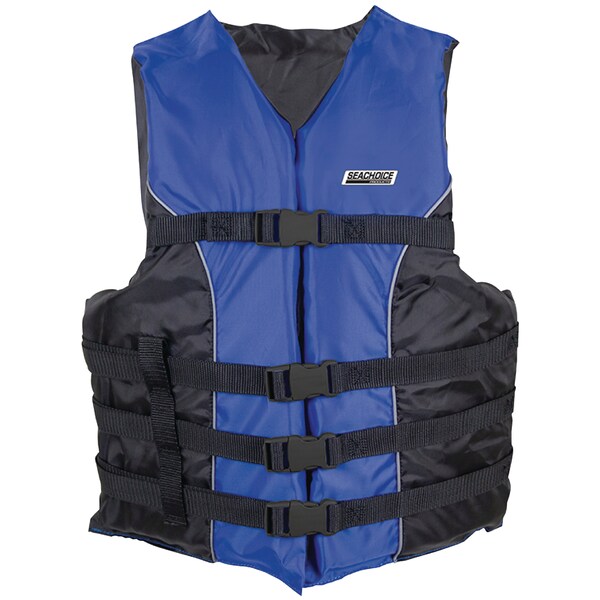 Seachoice Deluxe Type III 4-Belt, Blue, 3XL/4XL, 90 lbs. & Up - 85370