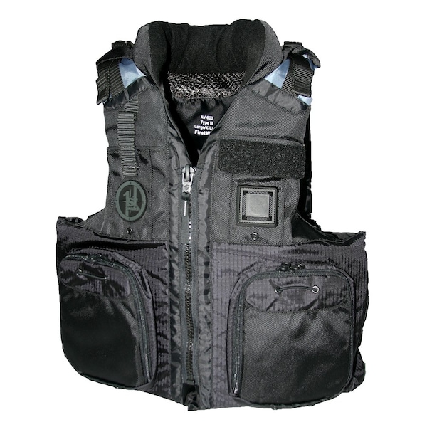 First Watch AV-800 Four Pocket Flotation Vest - Black - Large to XL - AV-800-BK-L/XL
