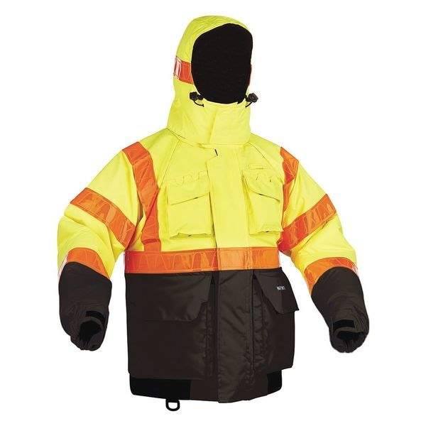 Kent Safety Flotation Jacket, Hi Vis, Deluxe, Hood, XL - 151800-410-050-23