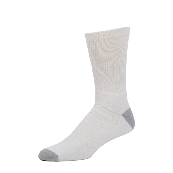 Railroad Sock Men's Baker's Dozen Crew Socks, Size 6-12 M, White/Grey, 13PK - BD13
