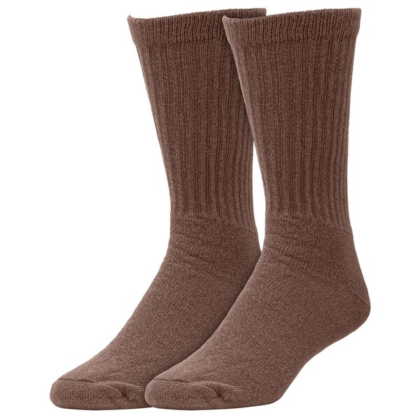 Railroad Sock Men's Crew Work Socks, Size 6-12 M, Brown, 3PK - 6033