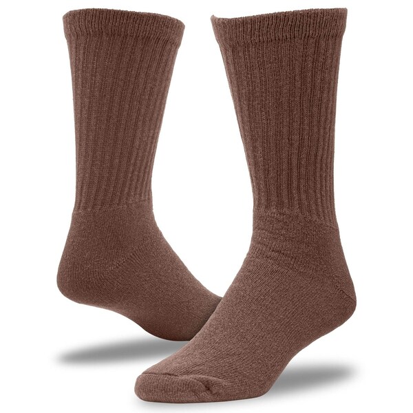 Railroad Sock Men's Crew Work Socks, Size 6-12 M, Brown, 3PK - 6033