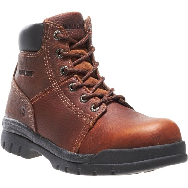 Wolverine Men's 6-Inch Work Boot, 9 M, Steel Toe, 6 in H, Walnut, W04713 - W04713
