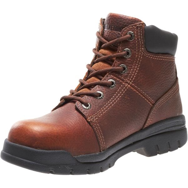 Wolverine Men's 6-Inch Work Boot, 9 M, Steel Toe, 6 in H, Walnut, W04713 - W04713