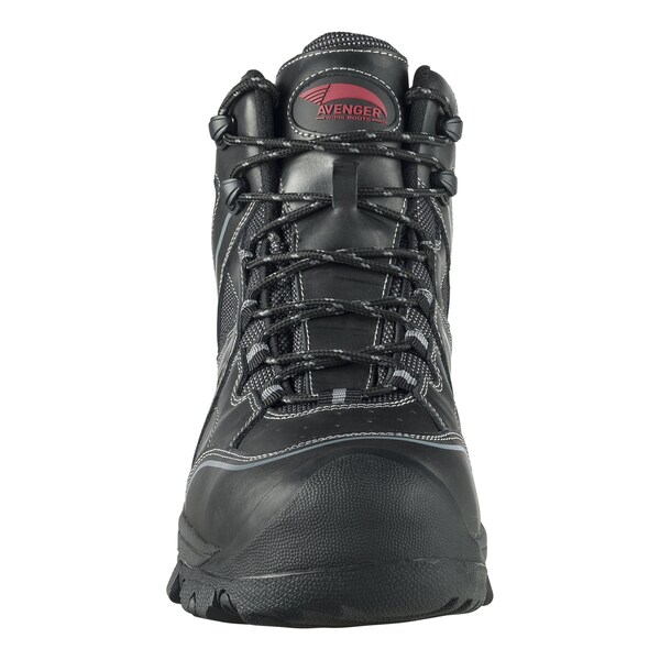 Avenger Safety Footwear Men Steel Toe CROSSCUT ST, MENS PR, Black, 8, Wide - A7712-8W