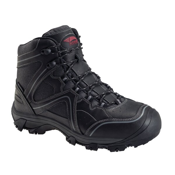 Avenger Safety Footwear Men Steel Toe CROSSCUT ST, MENS PR, Black, 8, Wide - A7712-8W
