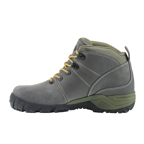 Avenger Safety Footwear Men's Aluminum Toe Mid Work Boot, Grey, Green, 14, Wide, A7201 - A7201-14W