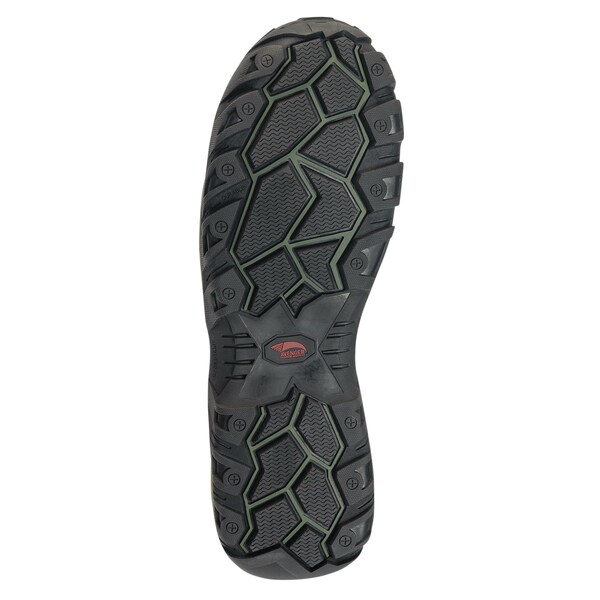 Avenger Safety Footwear Men's Aluminum Toe Mid Work Boot, Grey, Green, 14, Wide, A7201 - A7201-14W