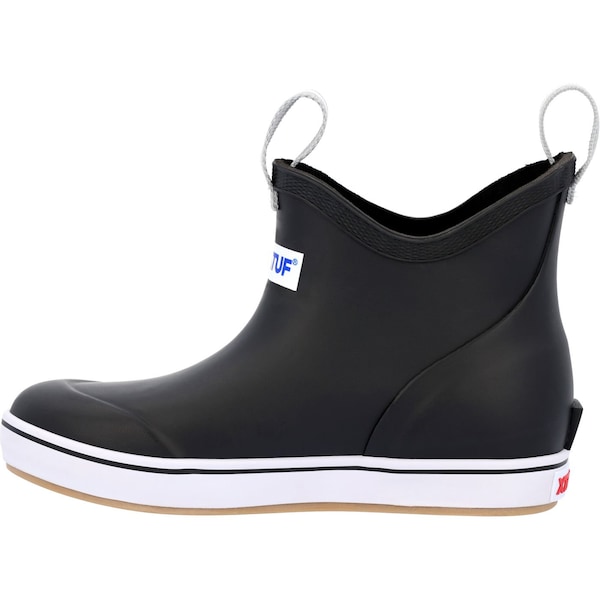 Xtratuf Kids Ankle Deck Boot, 3 M, Leather, 6 in H, Black - XKAB000