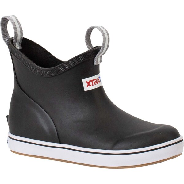 Xtratuf Kids Ankle Deck Boot, 6 M, Leather, 6 in H, Black - XKAB000