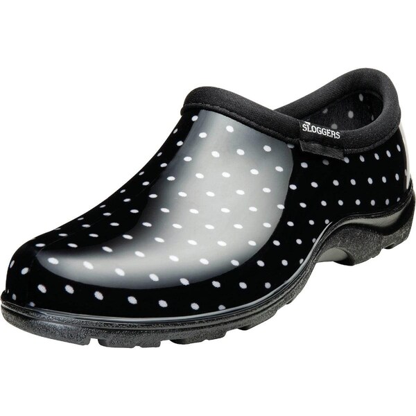 Sloggers Women's Size 7 Black with White Polka Dots Garden Shoe - 5113BP07