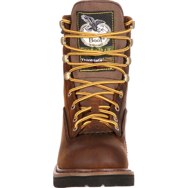 Georgia Boot Kids Kid's Insulated Waterproof Boot, 5 M, Leather, 6 in Height, Dark Brown - G2048