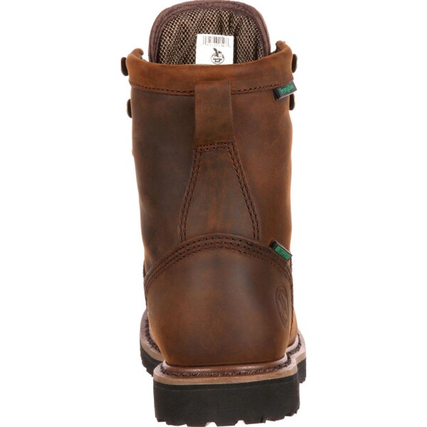 Georgia Boot Kids Kid's Insulated Waterproof Boot, 5 M, Leather, 6 in Height, Dark Brown - G2048