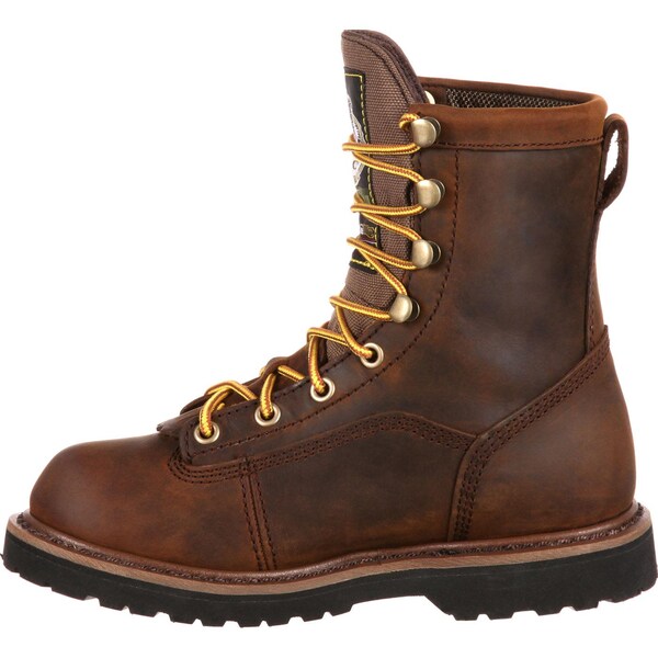 Georgia Boot Kids Kid's Insulated Waterproof Boot, 5 M, Leather, 6 in Height, Dark Brown - G2048