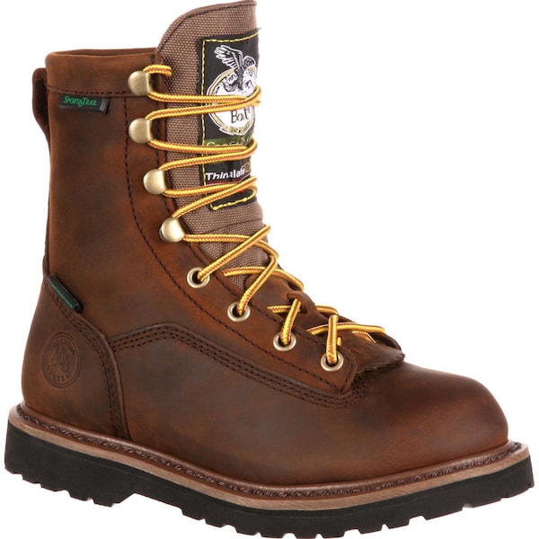 Georgia Boot Kids Kid's Insulated Waterproof Boot, 5 M, Leather, 6 in Height, Dark Brown - G2048