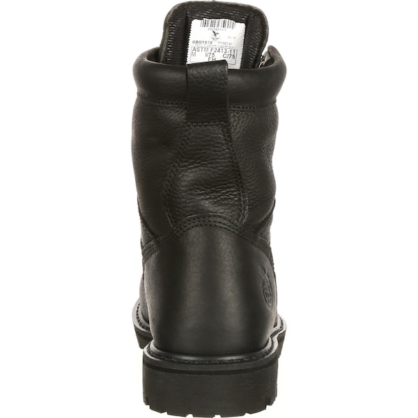 Georgia Boot Men's Waterproof Lace-To-Toe Work Boot, 12 M, Full-Grain Leather, 8 in Height, Black - G8010