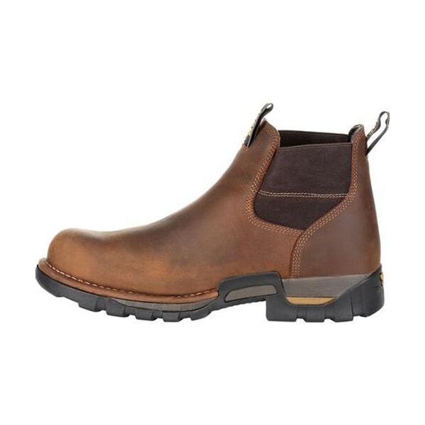 Georgia Boot Men's Waterproof Chelsea Work Boot, 10.5 M, Steel Toe, 4 in H, Brown, GB00337 - GB00337