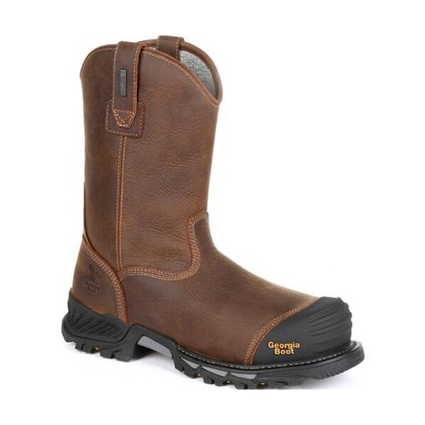 Georgia Boot Rumbler, Men's Composite Toe Work Boot, Black/Brown, 10.5, W, GB00286 - GB00286