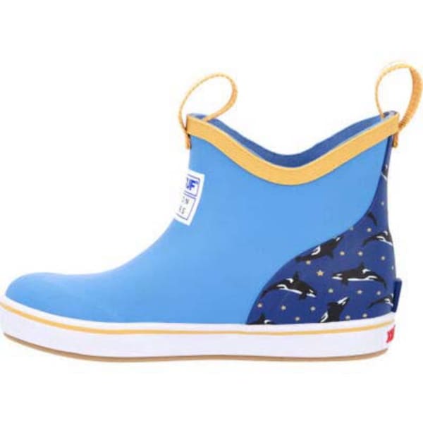 Xtratuf Kids Ankle Deck Boot, 10 M, Leather, 6 in H, Blue - XKAB2SS