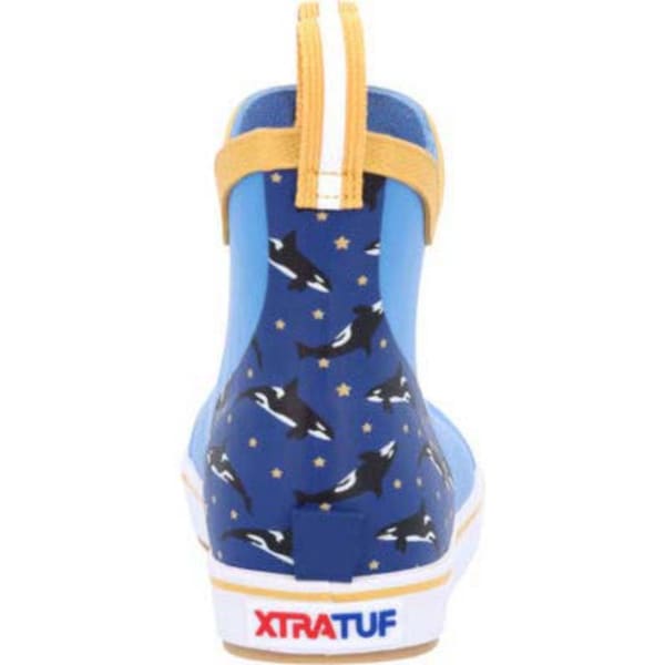 Xtratuf Kids Ankle Deck Boot, 10 M, Leather, 6 in H, Blue - XKAB2SS