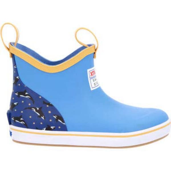 Xtratuf Kids Ankle Deck Boot, 10 M, Leather, 6 in H, Blue - XKAB2SS
