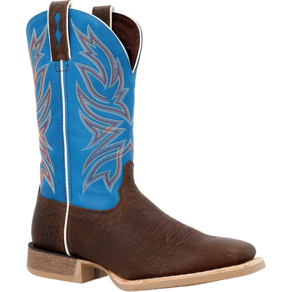 Durango Men's Western Boot, 11.5 M, Leather, 12 in H, Bay Brown/Brilliant Blue - DDB0421