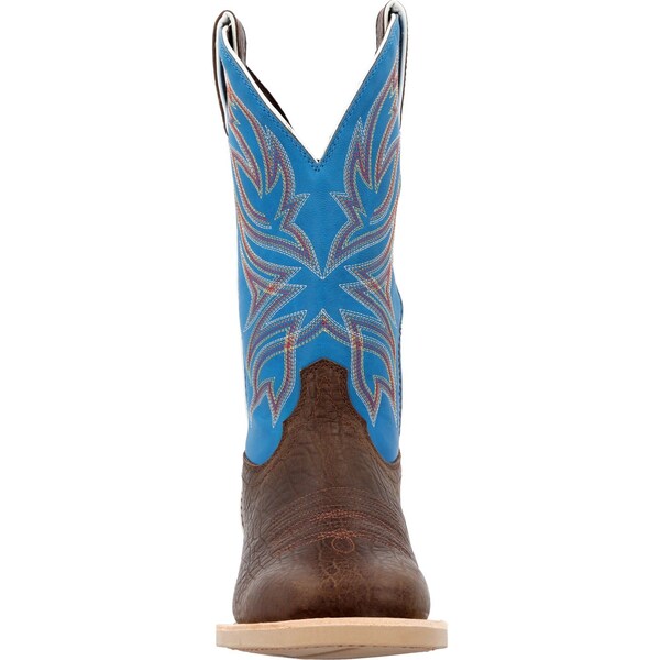 Durango Men's Western Boot, 11.5 M, Leather, 12 in H, Bay Brown/Brilliant Blue - DDB0421