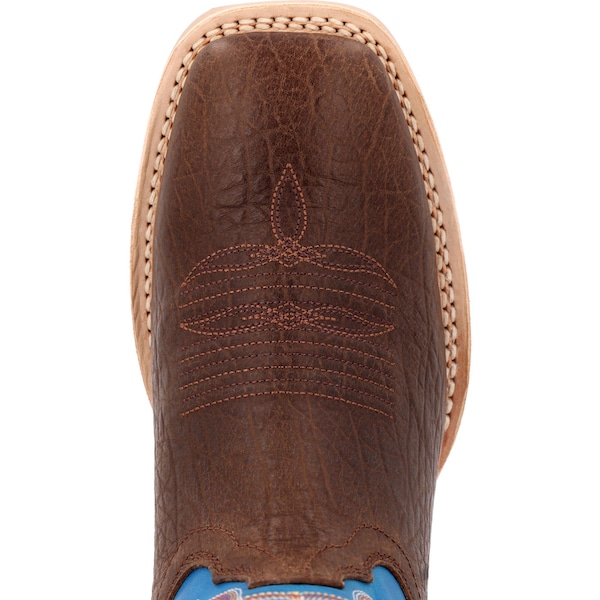 Durango Men's Western Boot, 11.5 M, Leather, 12 in H, Bay Brown/Brilliant Blue - DDB0421