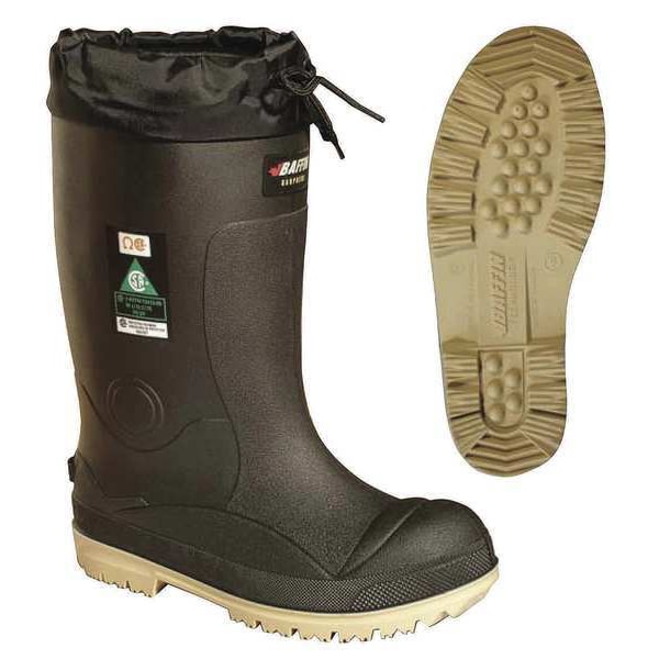 Baffin Men's Rubber Boot, 13 Steel Toe, 15" H, Black/Amber, 23590000 - 23590000