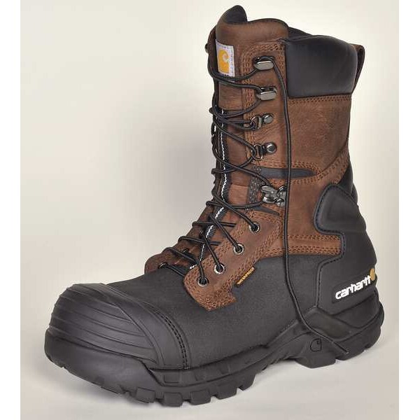 Carhartt CMC1259, Men's 10 in Composite Toe Miner Boot, Black/Brown, 10 1/2, Medium, 1259 - CMC1259 10.5 M