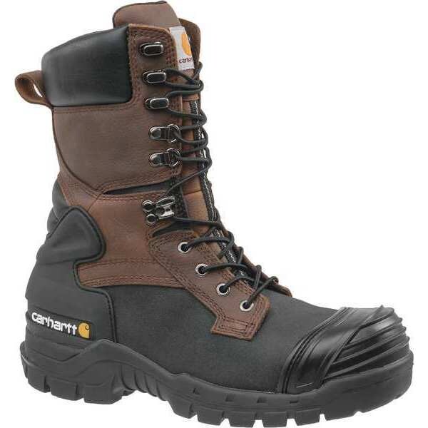 Carhartt CMC1259, Men's 10 in Composite Toe Miner Boot, Black/Brown, 10 1/2, Medium, 1259 - CMC1259 10.5 M