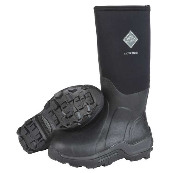 Muck Boot Co Men's Arctic Sport Rubber Boot, Plain Toe, 16" Height, Black, 10 - ASP-000A/10