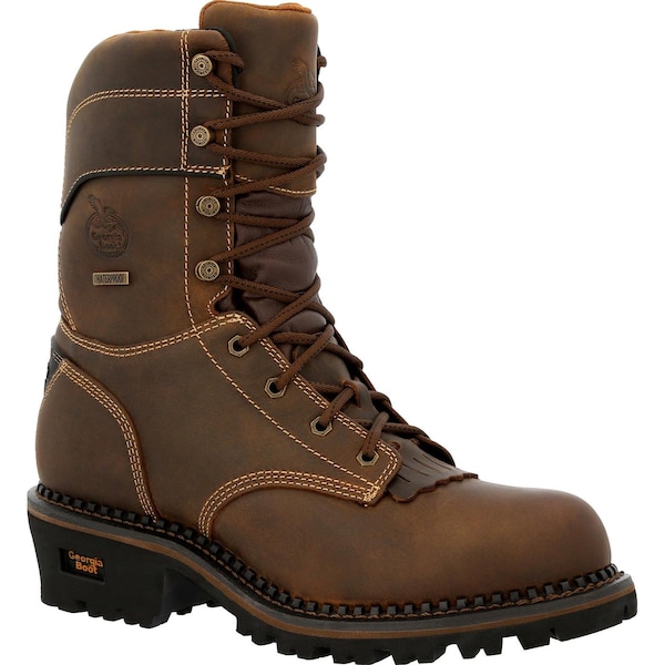 Georgia Boot AMP LT, Men's 9 in Composite Toe Low Heel Logger Work Boot, Brown, 10, M, GB00491 - GB00491  M  100