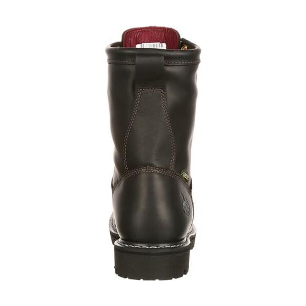 Georgia Boot Men's Waterproof Insulated Lace-to-Toe Work Boot, 10 W, Full-Grain Leather, 8 in Height, Black - G8040
