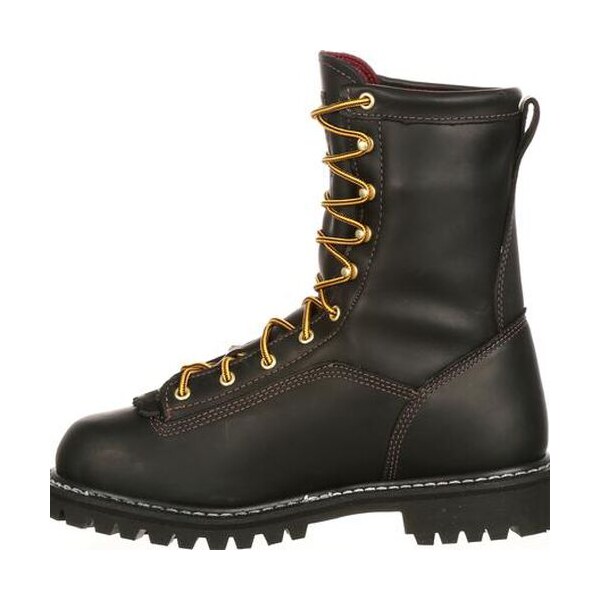 Georgia Boot Men's Waterproof Insulated Lace-to-Toe Work Boot, 10 W, Full-Grain Leather, 8 in Height, Black - G8040