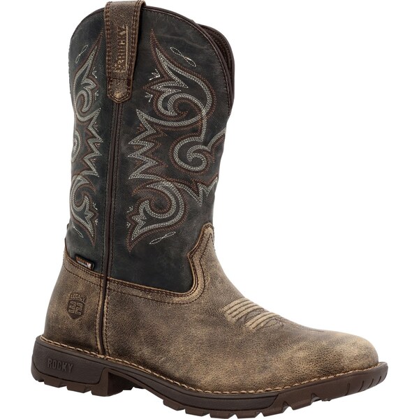 Rocky Waterproof Western Boot, 9.5 W, Leather, 11 in H, Brown - RKW0389